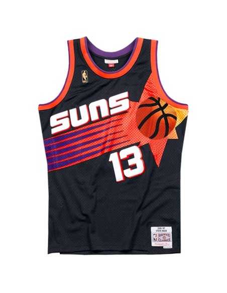 CAMISETA LEYENDA S.NASH13 - SUNS (NEGRA NARANJA 96-97)